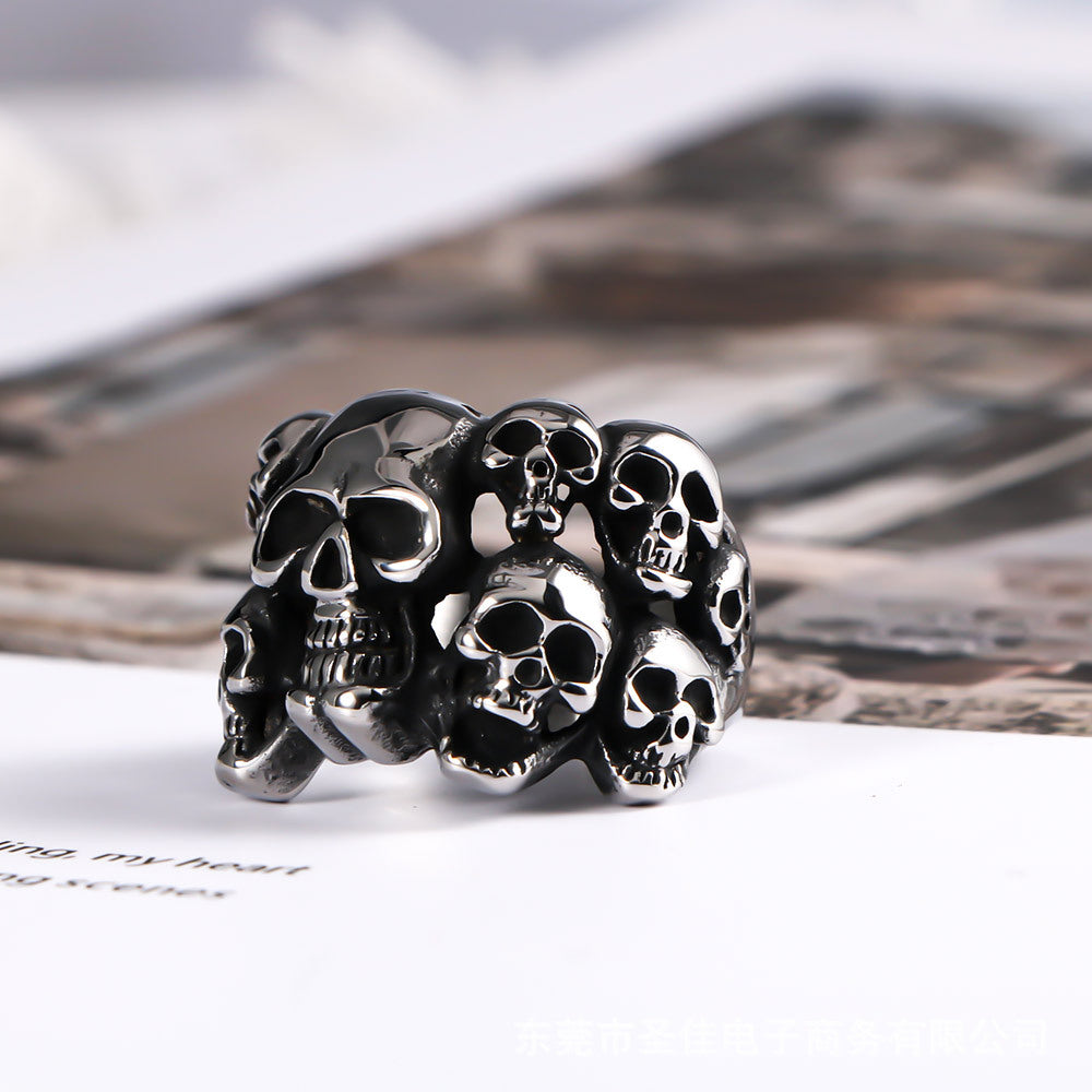 Personalized Punk Strange Skull Multiple Source Rings