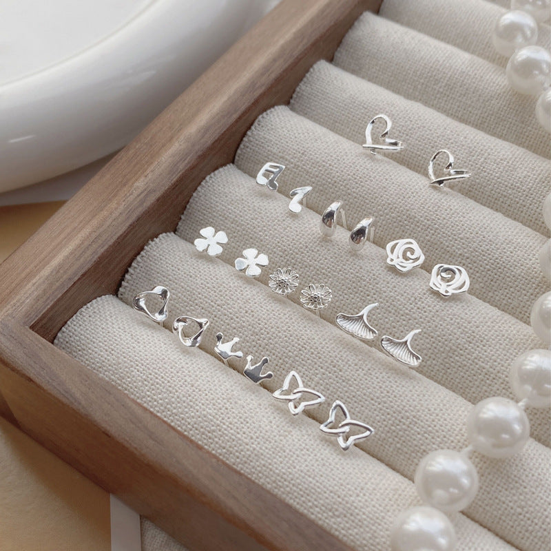 Women's For Simple Compact Love Heart Niche High Earrings