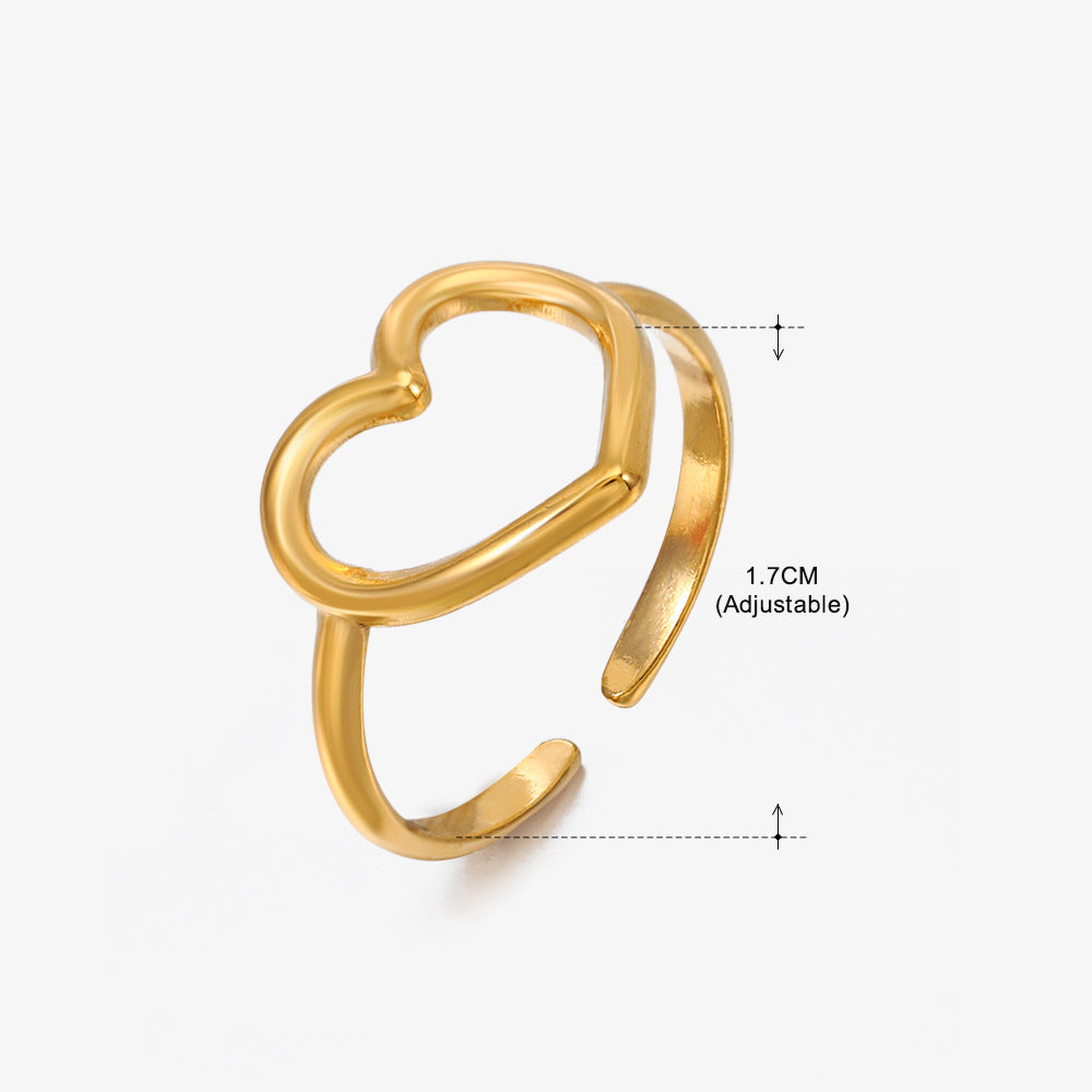 Women's Fashion Stainless Steel Love Heart-shaped Popular Rings