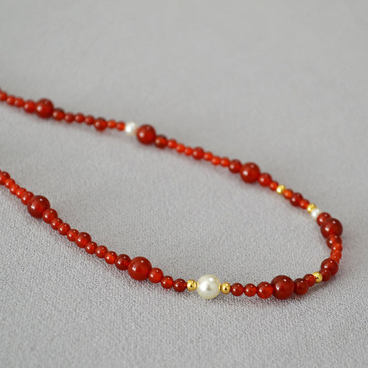 Tigereye Size Interval Beaded High-grade Clavicle Necklaces