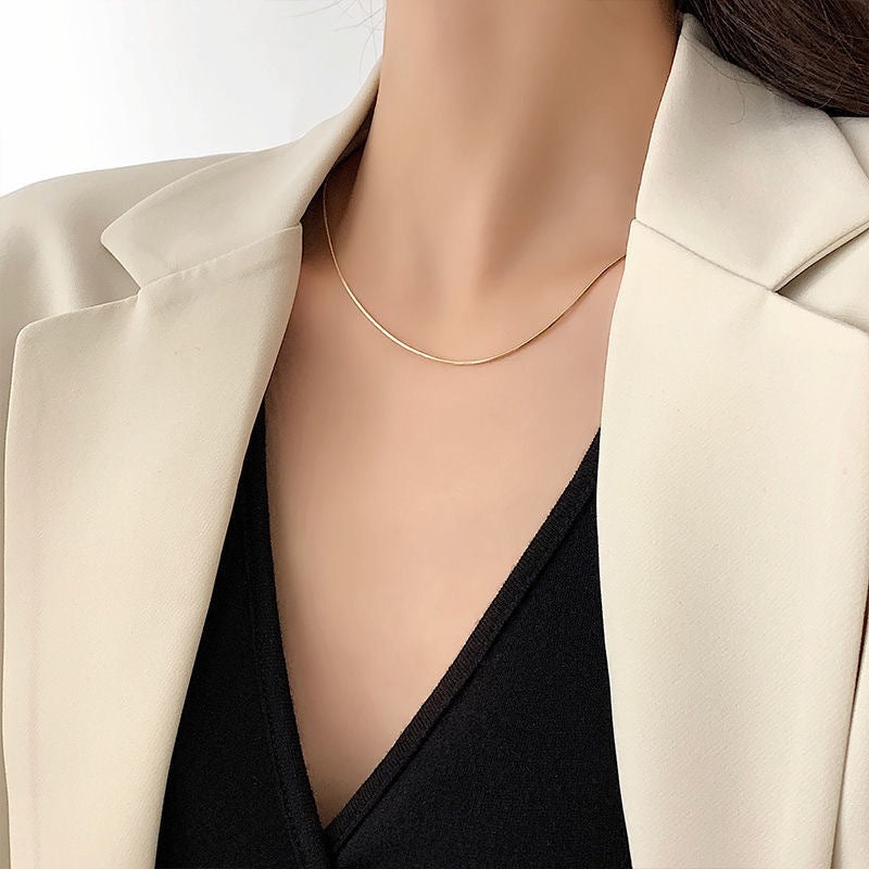 Snake Bone Female Vacuum Electroplating Furnace Necklaces