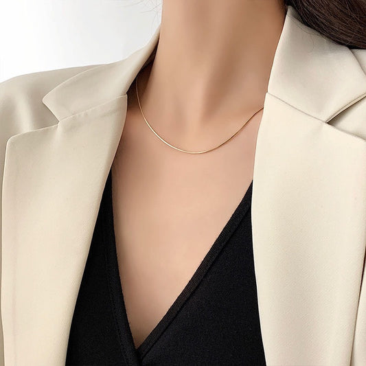 Snake Bone Female Vacuum Electroplating Furnace Necklaces