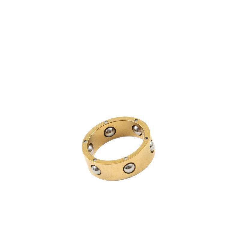 Ball Decompression Shipping Beads Titanium Steel Gold Rings
