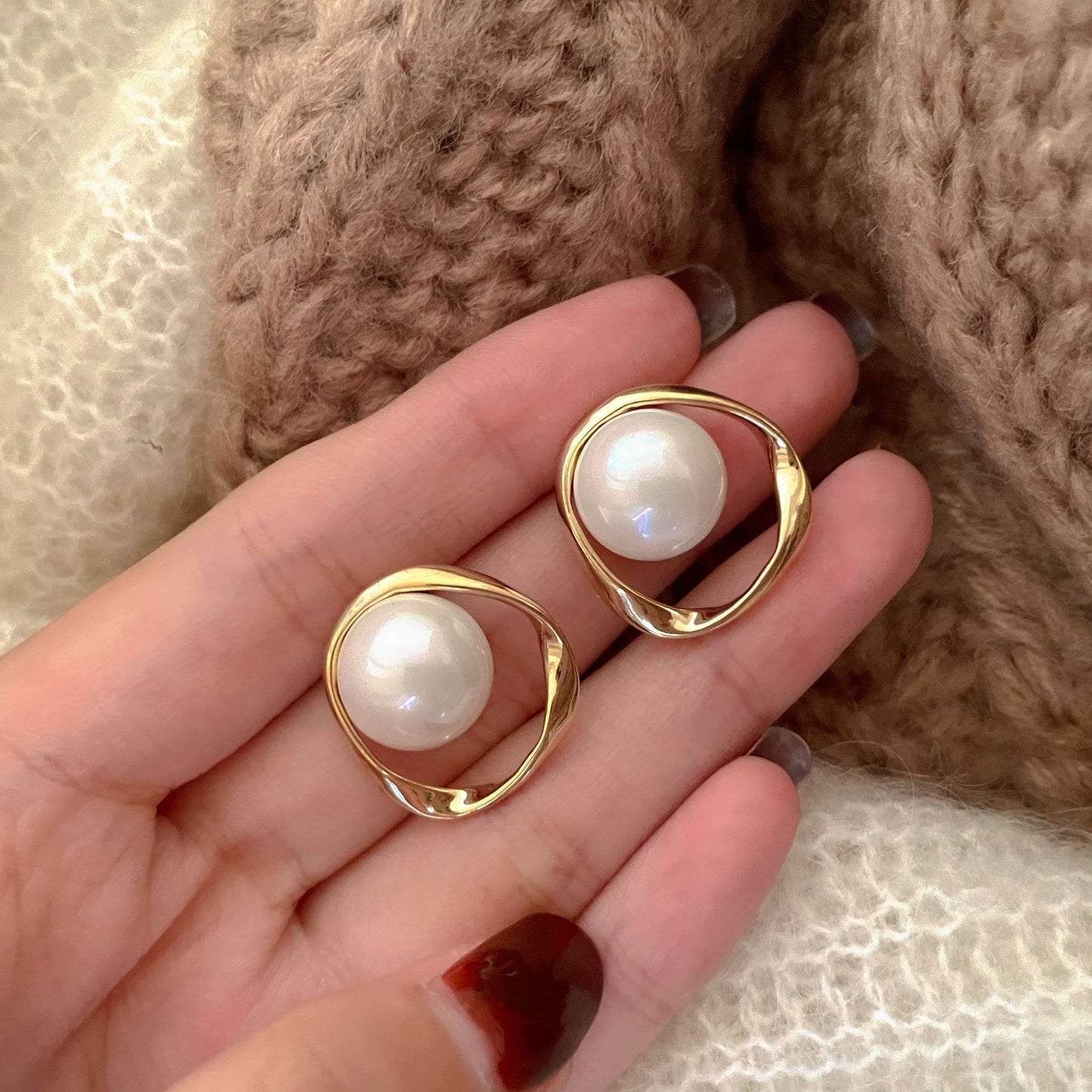 Vintage Pearl French Style Temperament Ear Earrings