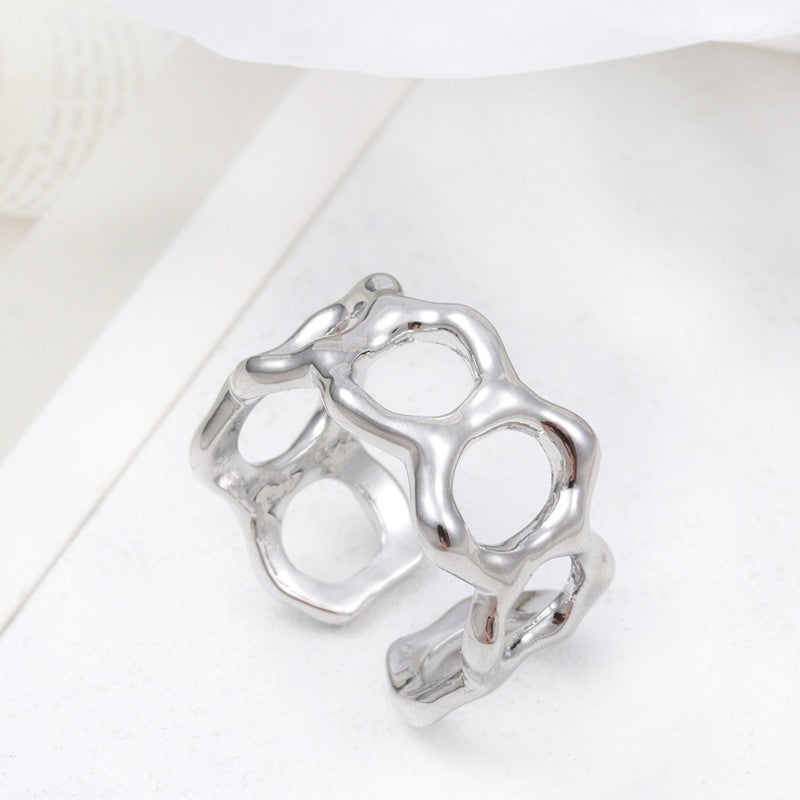 Micro Inlaid Zircon Pearl White Female Rings