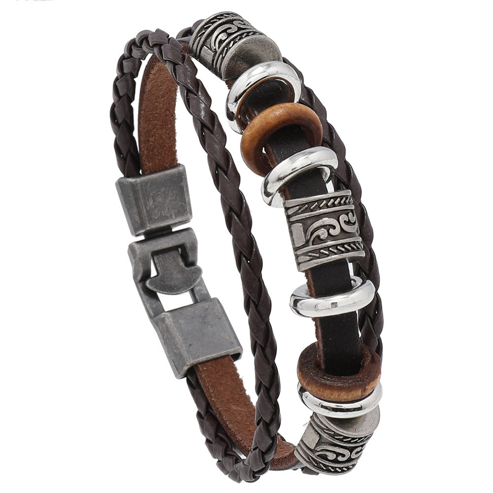 Punk Jewelry Cattle Leather Vintage Pair Bracelets