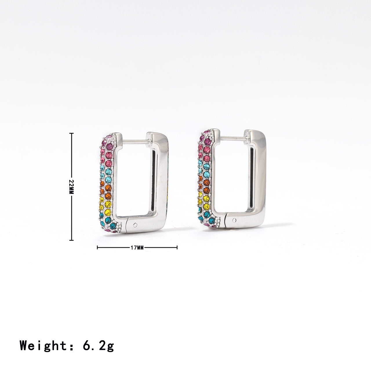 Square Fashion Ear Clips Advanced Design Earrings