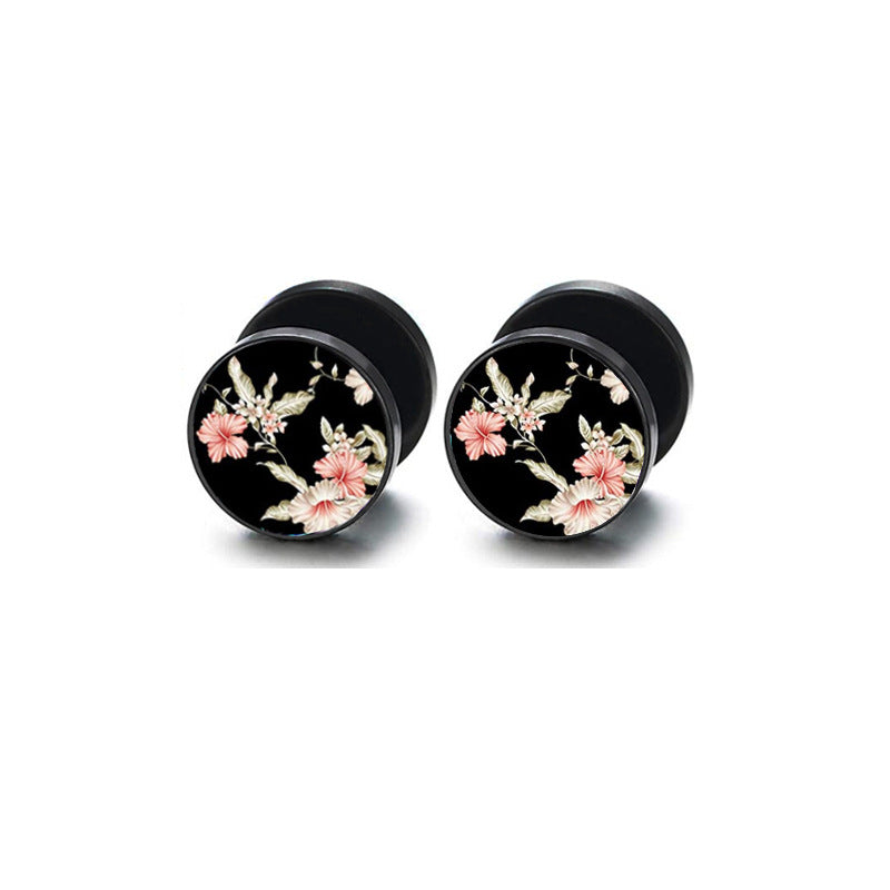 Women's & Men's Style Round Cake Barbell Korean Trendy Earrings