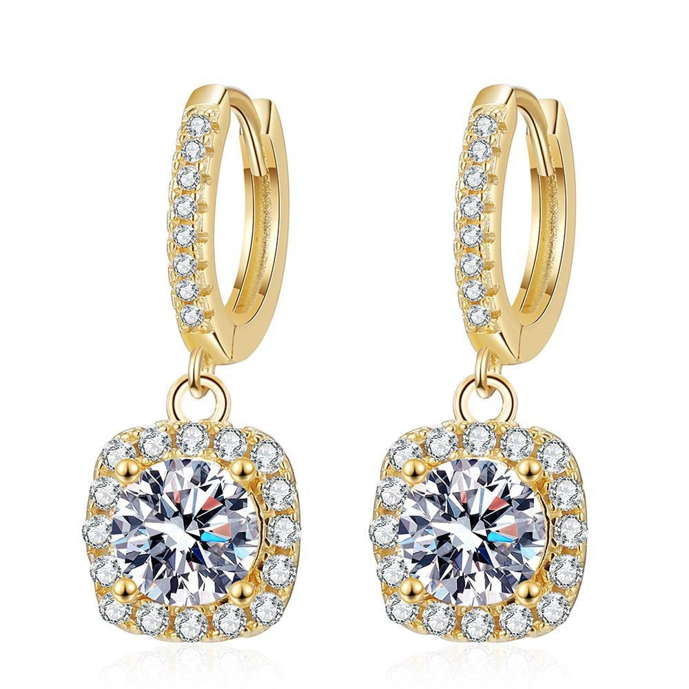 Elegant Moissanite Sier Female Classic Square Rings