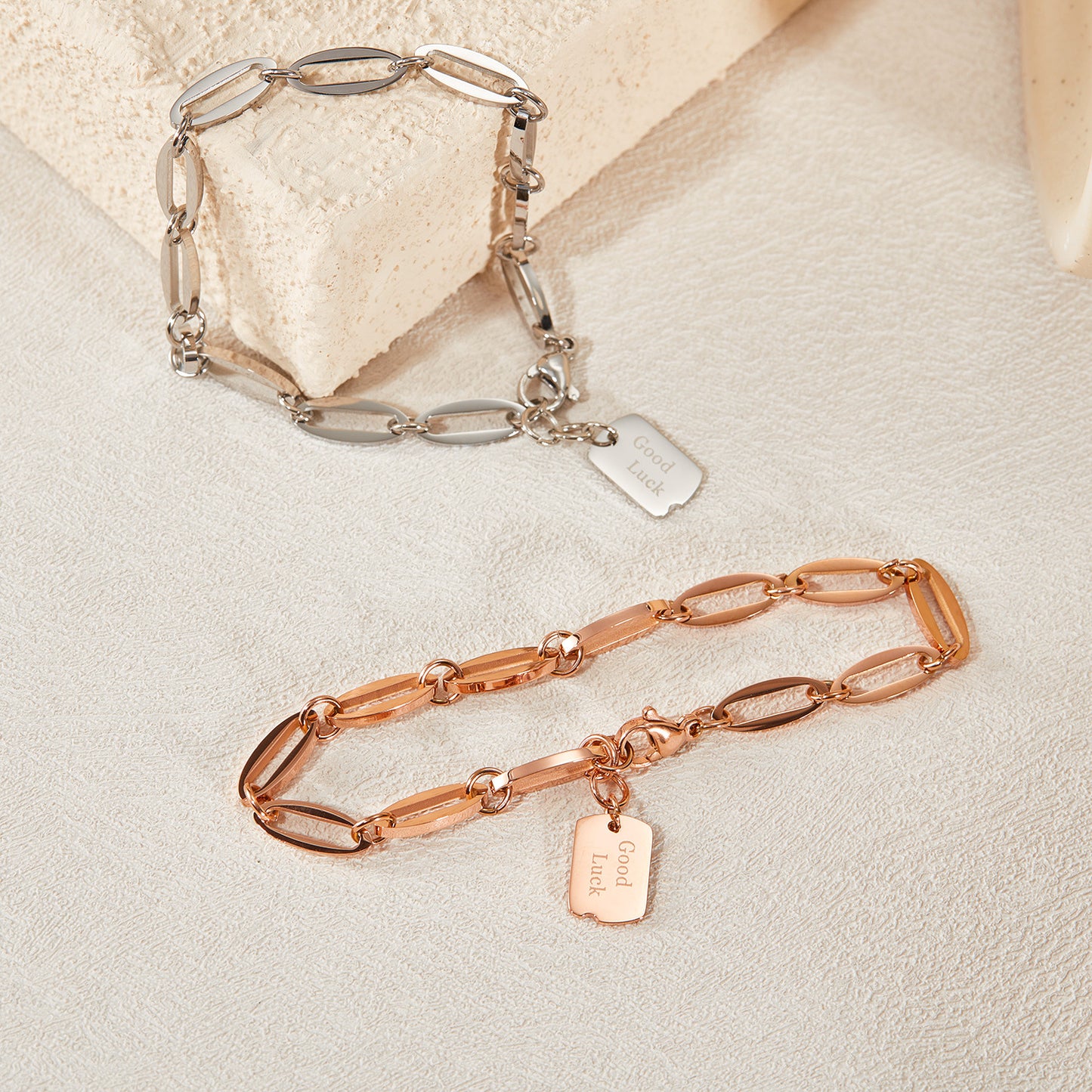 Women's Personality Geometry Square Plate Rose Gold Bracelets