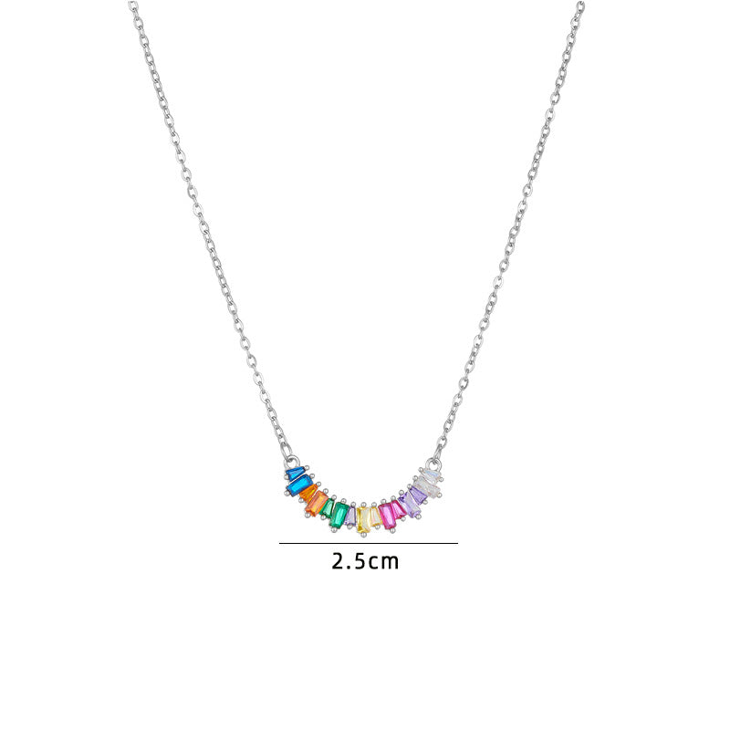 Cool Fashion Ornament Design Geometric Rainbow Necklaces