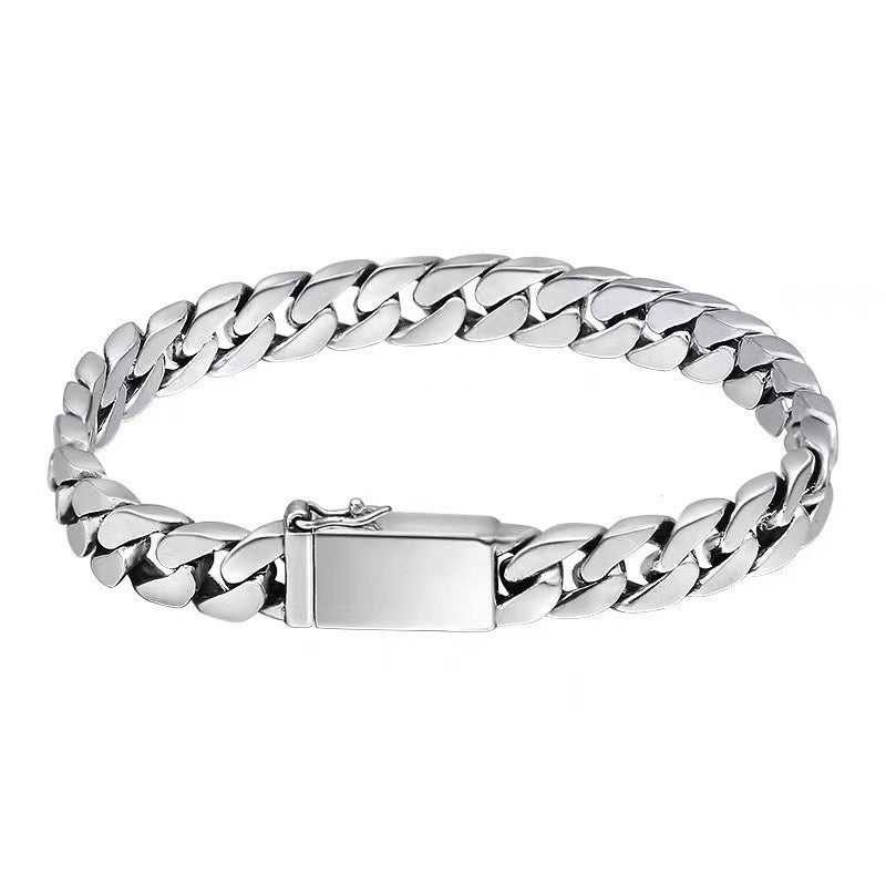 Men's Thick Type Cuban Pu Punk Link Chain Woven Bracelets