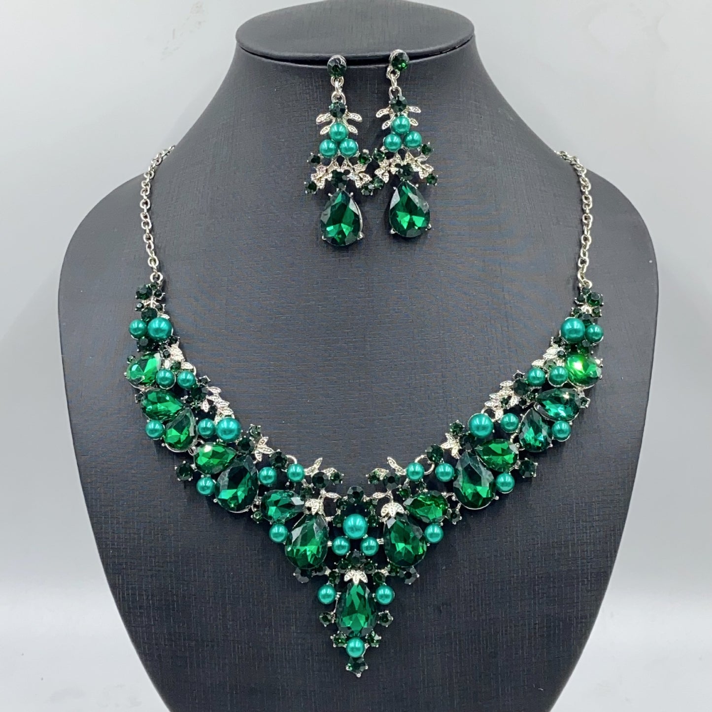Pearl Water Drop Bridal Wedding Over Rhinestone Necklaces