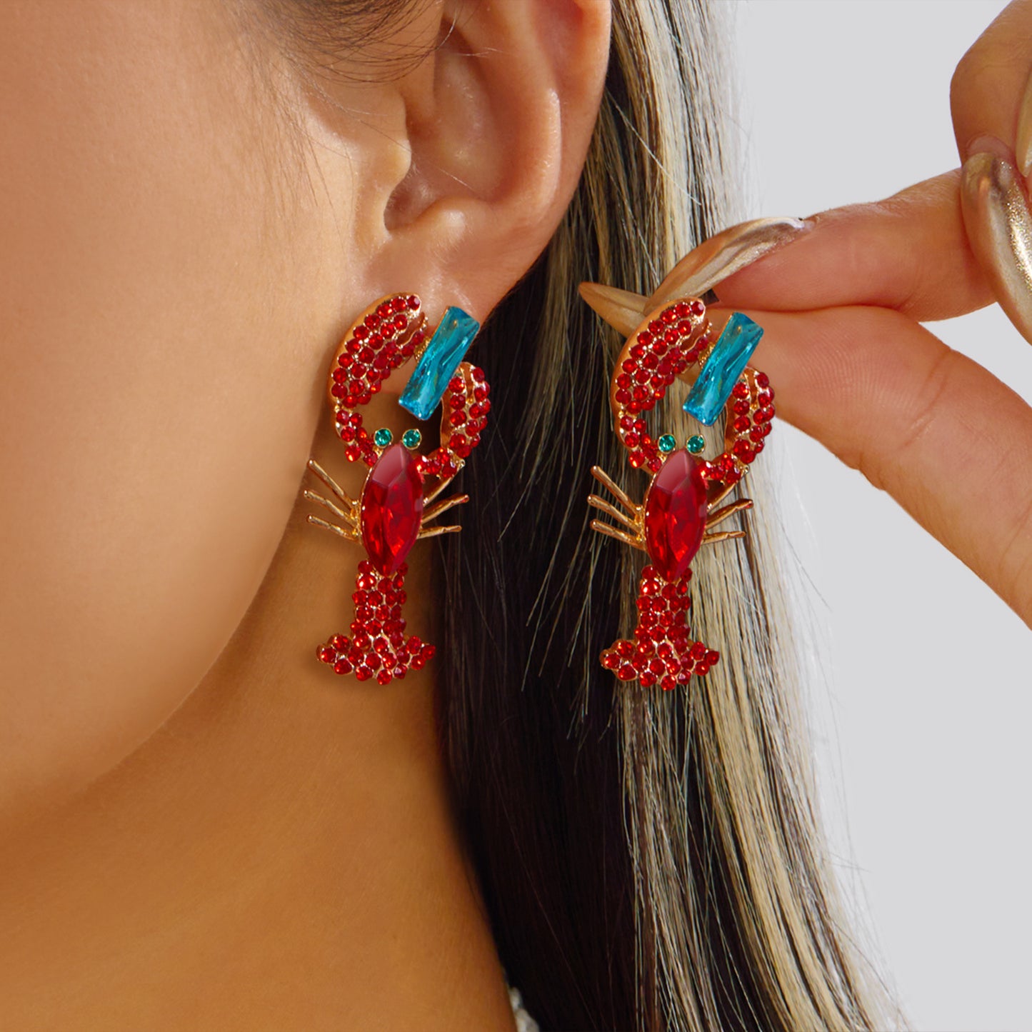 Exaggerated Lobster Personalized Trendy Ocean Vacation Earrings