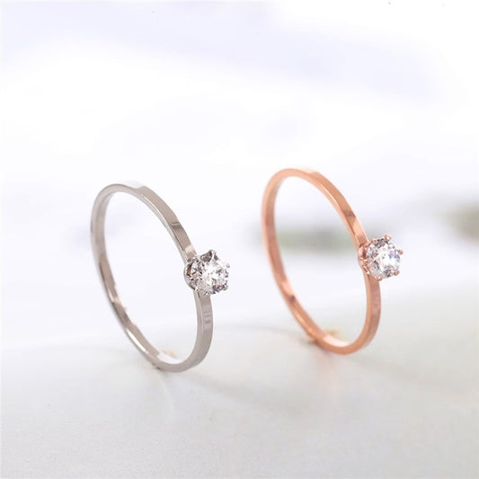 Women's Diamond Fashion Personalized Niche Design Titanium Rings