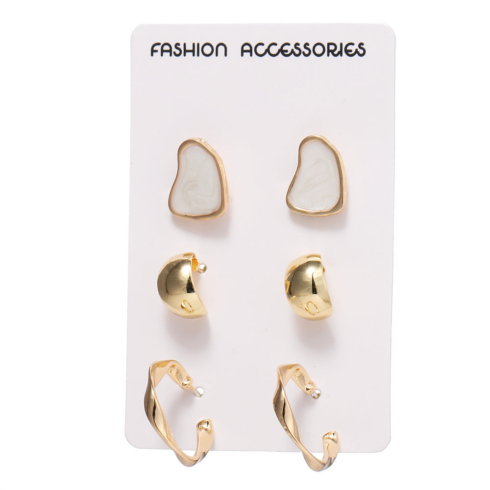 Of Candy Macaron Color Dripping Irregular Design Earrings