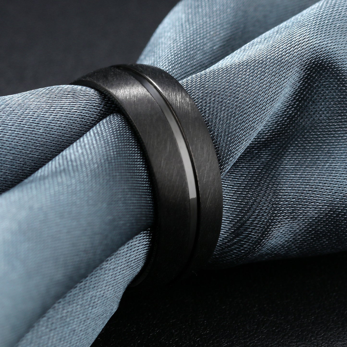 Men's Source Fashion Simple Black Stainless Steel Personalized Rings