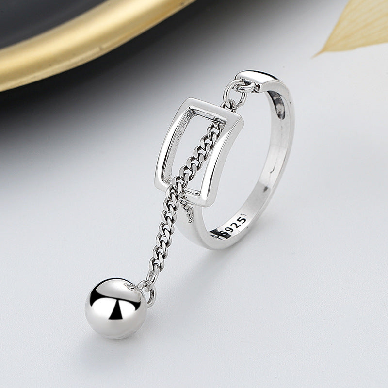 Stitching Tassel Ball Chain Elegant Fashion Rings