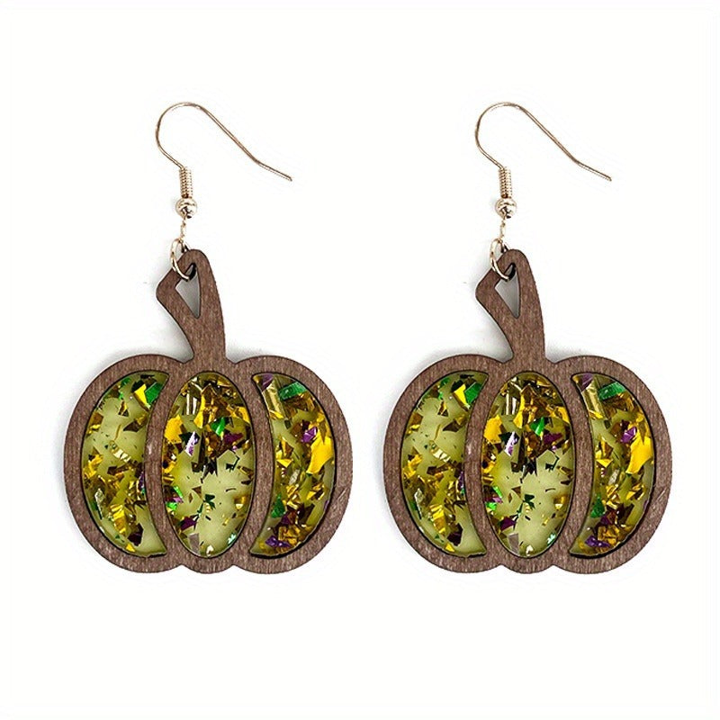 Autumn Thanksgiving Retro Big Pumpkin Wooden Rings