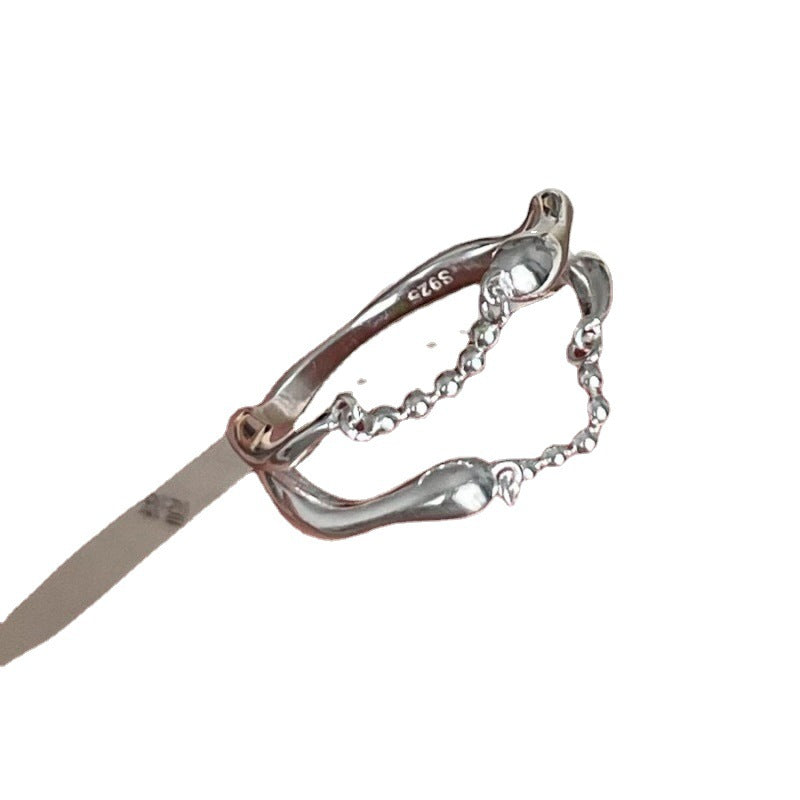 Design Chain Tassel Double Layer Twin Rings