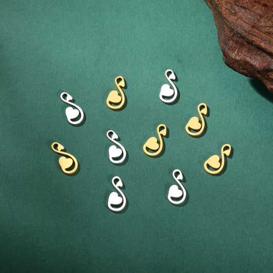 Small Jewelry Stainless Steel Lotus Charm Leaf Pendants