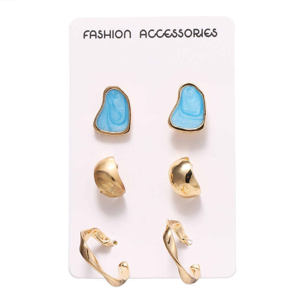 Of Candy Macaron Color Dripping Irregular Design Earrings