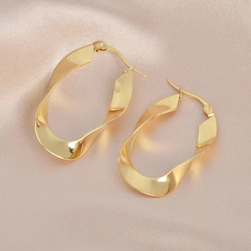 Women's Eardrop Ear Clip Simple Mobius Sier Decorated Rings