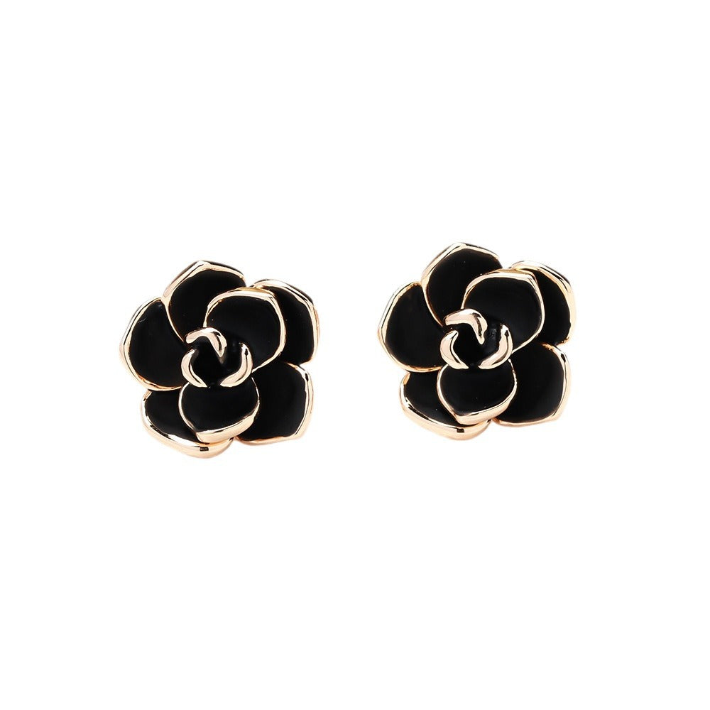 Women's Cloud Retro Elegant Black Rose Temperament Earrings