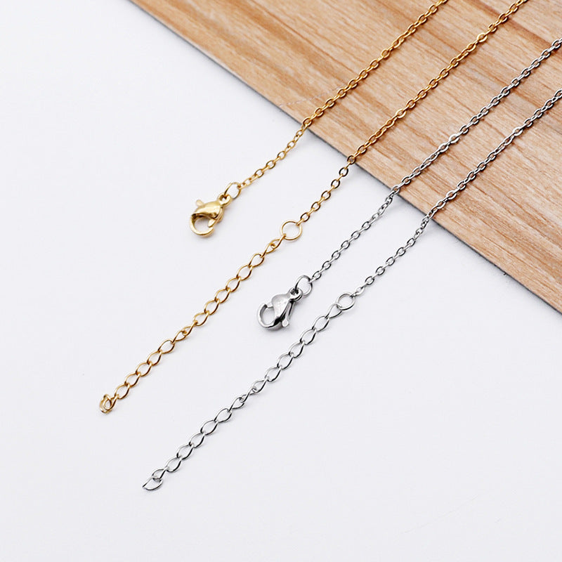 Stainless Steel Gold-plated Sier-plated Flat Chain Necklaces