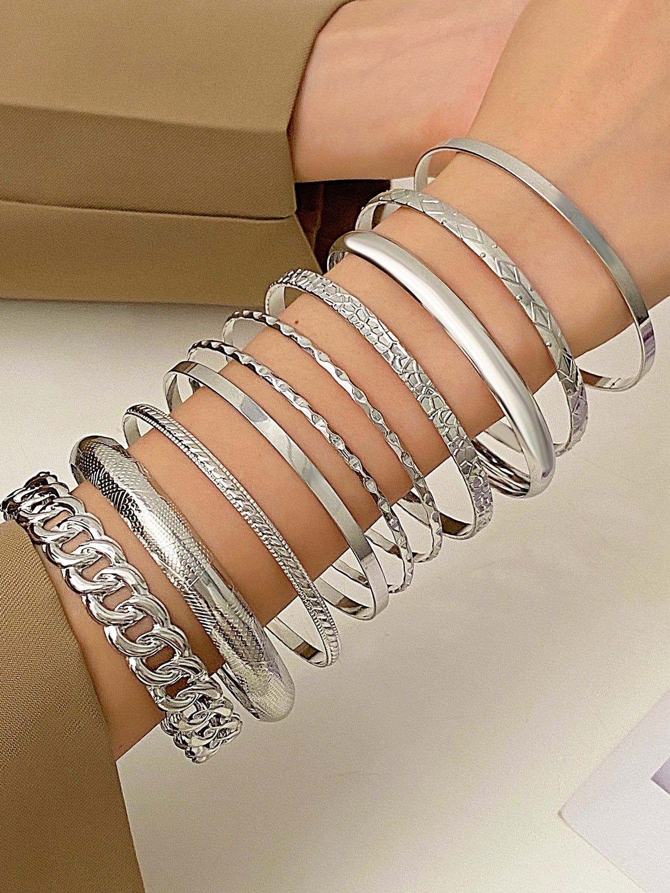 Alloy Combination Suit Set Punk Hip Bracelets