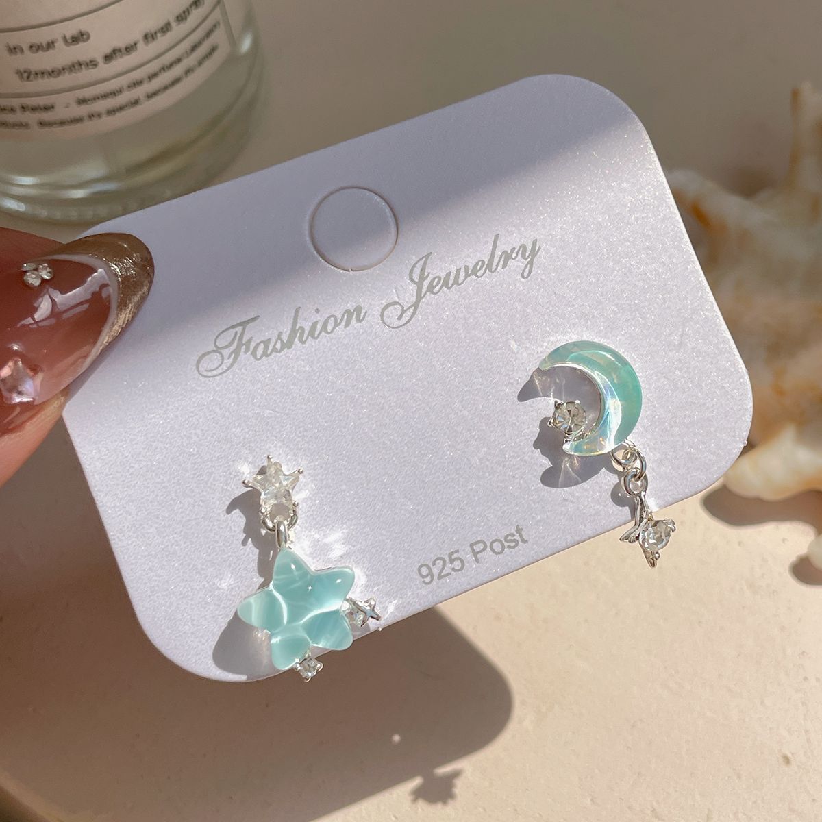 Ocean Jellyfish Female Sier Needle Niche Blue Simple Star Earrings