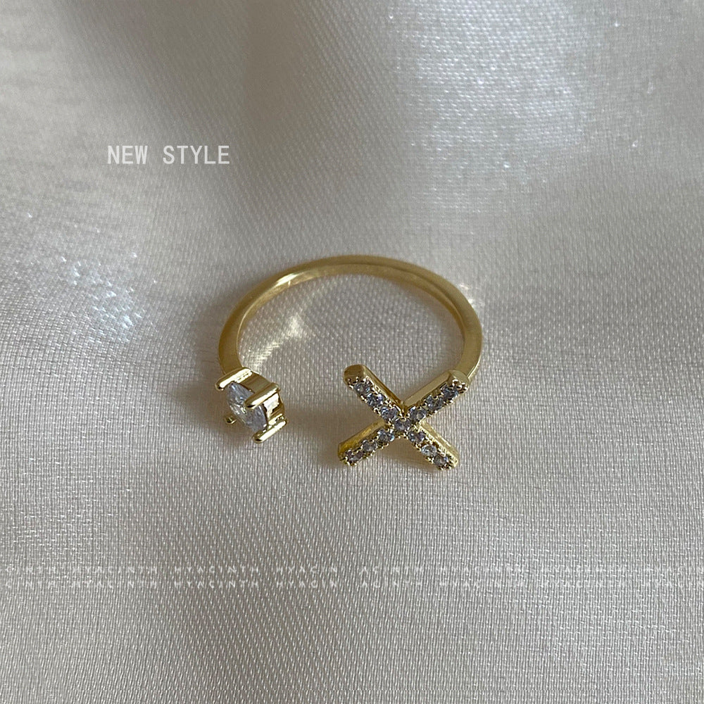 Women's Personalized Letters Niche Design Open Light Luxury Rings