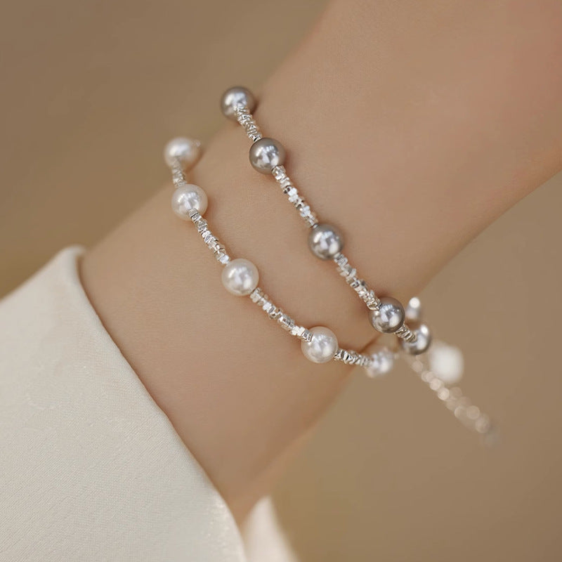 Pieces Of Sier Interval Pearl Starry Simple Bracelets