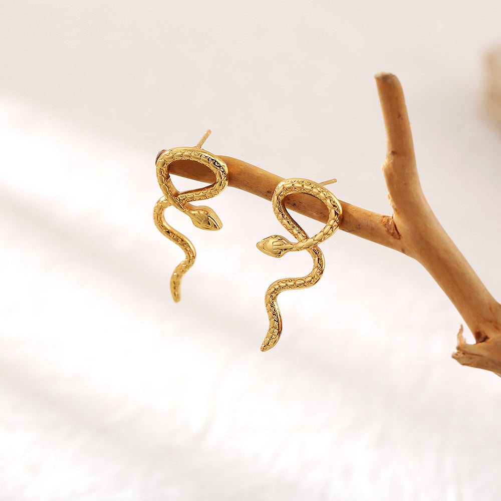 Trend Plating Metal Texture Simple Personality Earrings