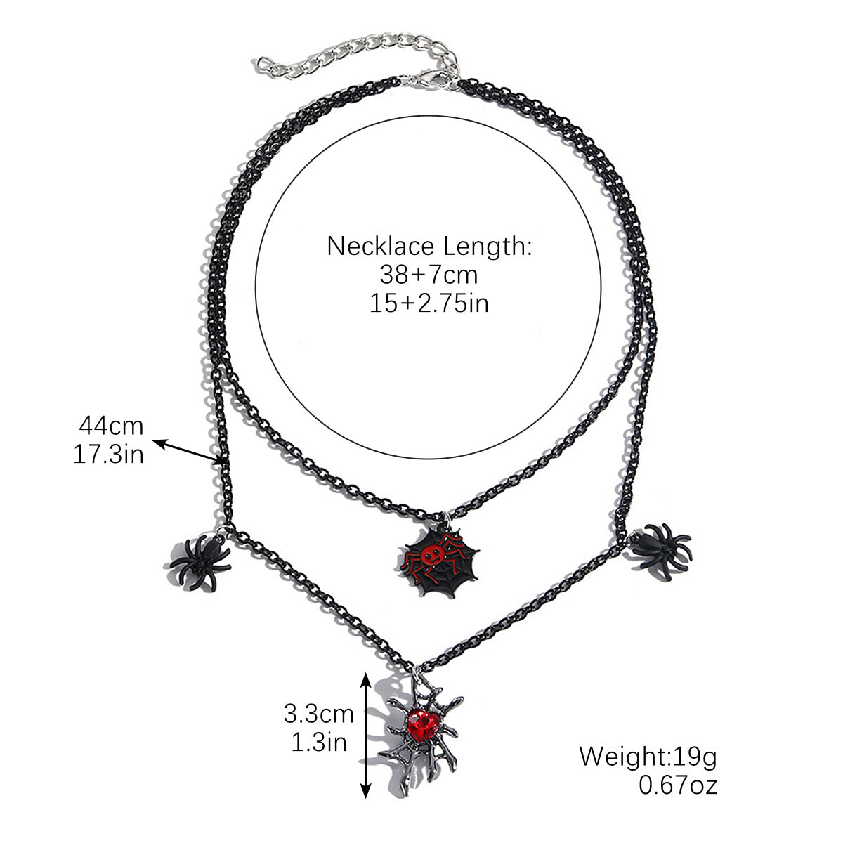 Gothic Ornament Halloween Dark Bat Ghost Skull Necklaces