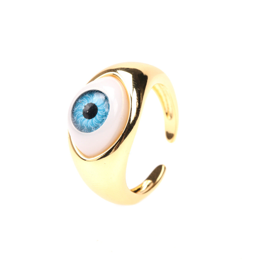 Ornament Fashion Devil's Eye Resin Blue Eyes Rings