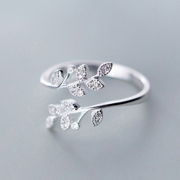 Simple Elegant Leaf Fashionable Open Adjustable Rings