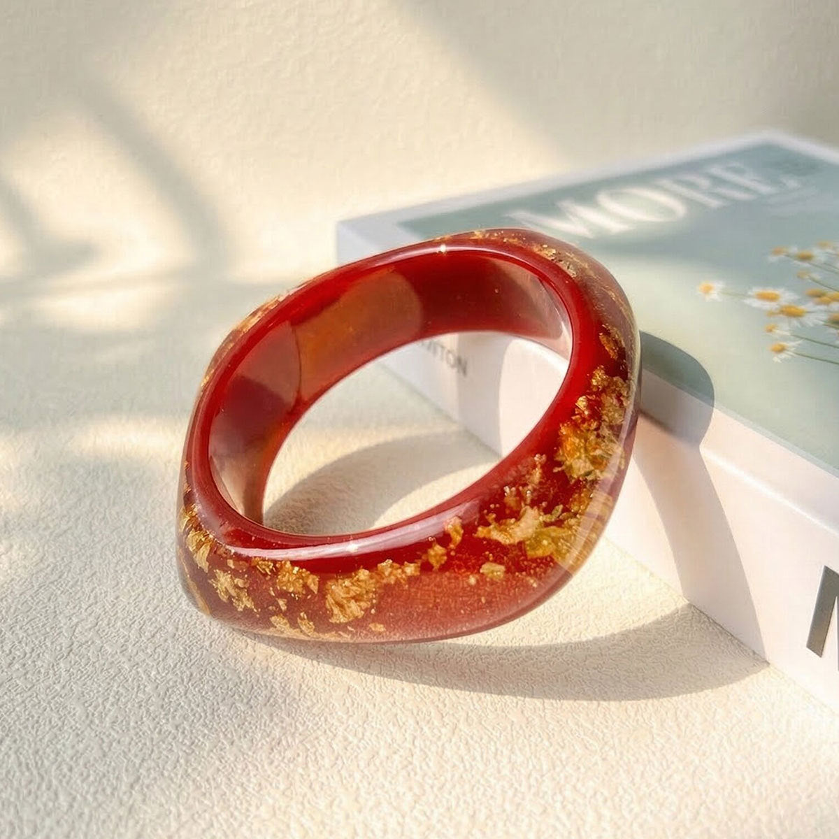 Women's Geometric Circle Irregular Gold Foil Resin Fashion Simple Niche Temperament Bracelets