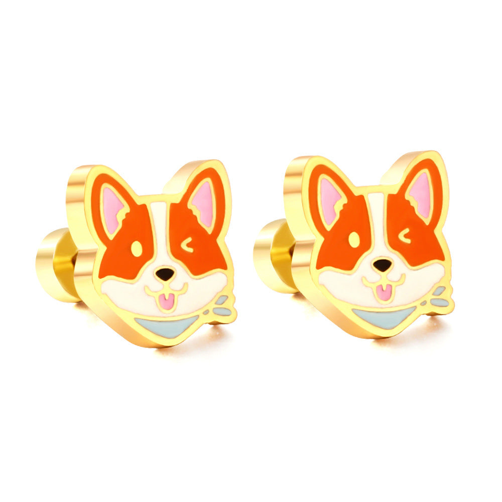 Women's Personality Cute Rabbit Stainless Steel Style Earrings