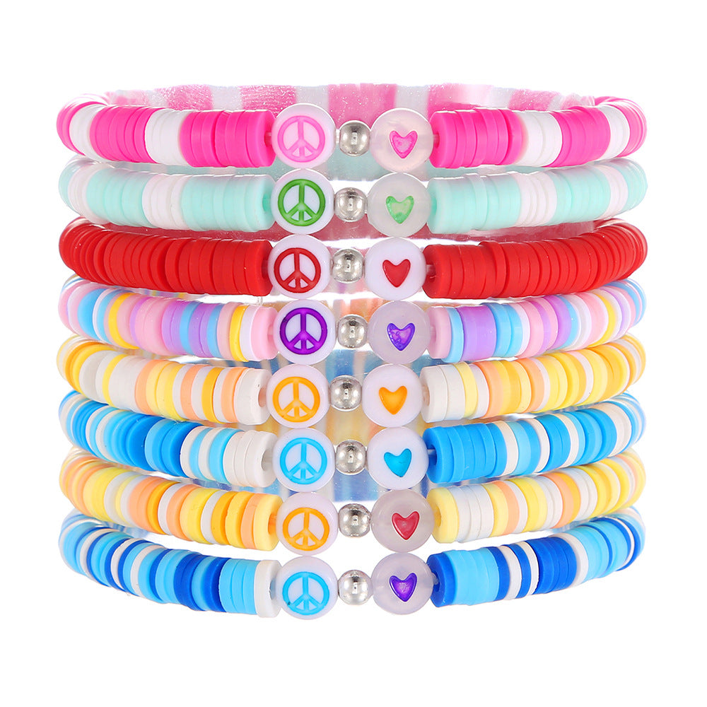 Colorful Polymer Clay Stacking Suit Summer Bracelets