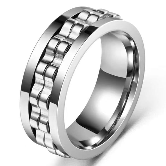 Women's & Men's Gear Batch Flower Stainless Steel Decompression Fashion Personality Rings