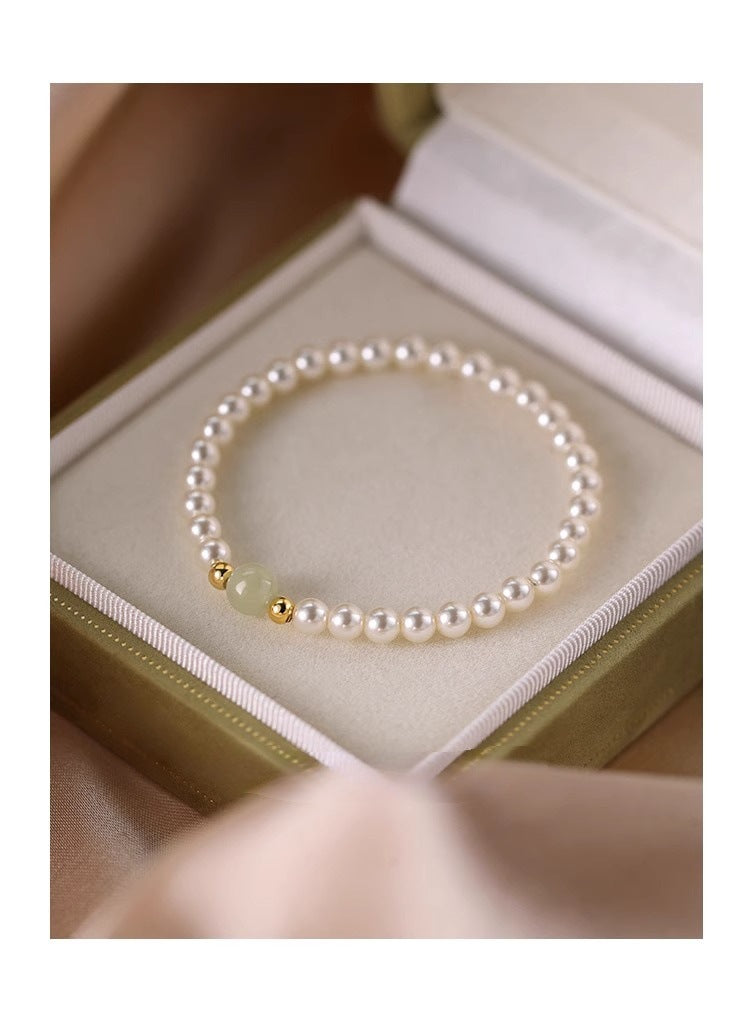 Sier Pearl Female Niche Natural Jade Bracelets