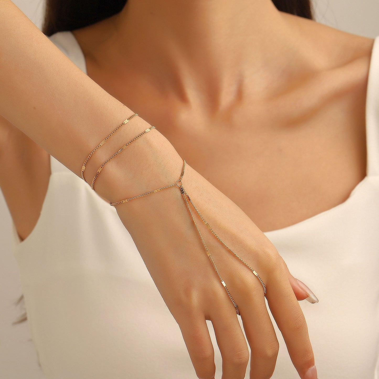 Butterfly Love Pearl Finger Hip Hop Exaggerated Bracelets