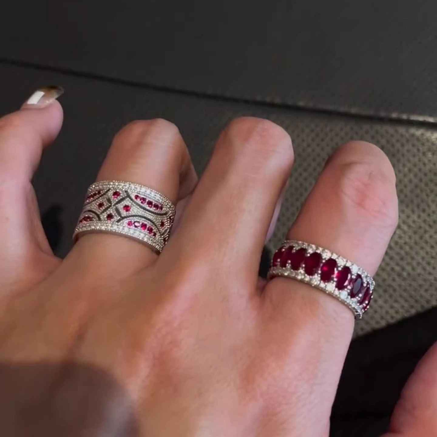 Blue Stone Middle Ancient Index Finger Rings