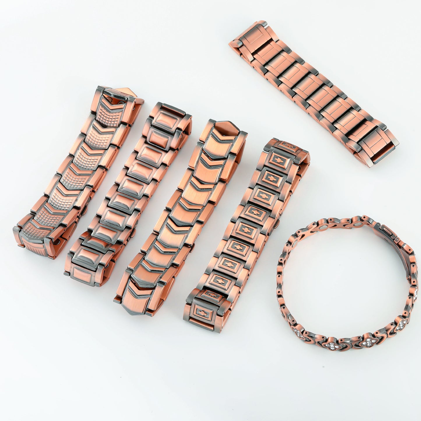 Pattern Watchband Buckle Three Rows Magnet Retro Bracelets