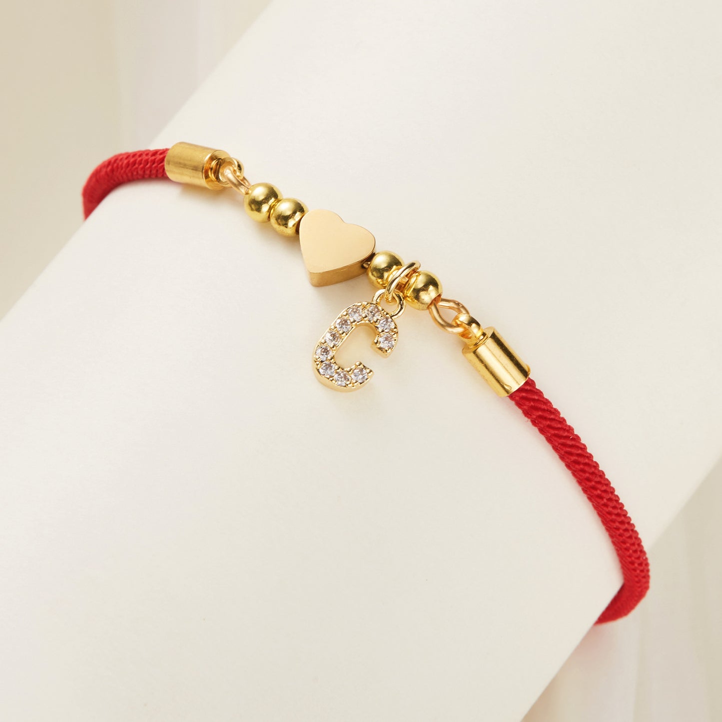 English Letter Fashion Red Rope Stainless Steel Bracelets