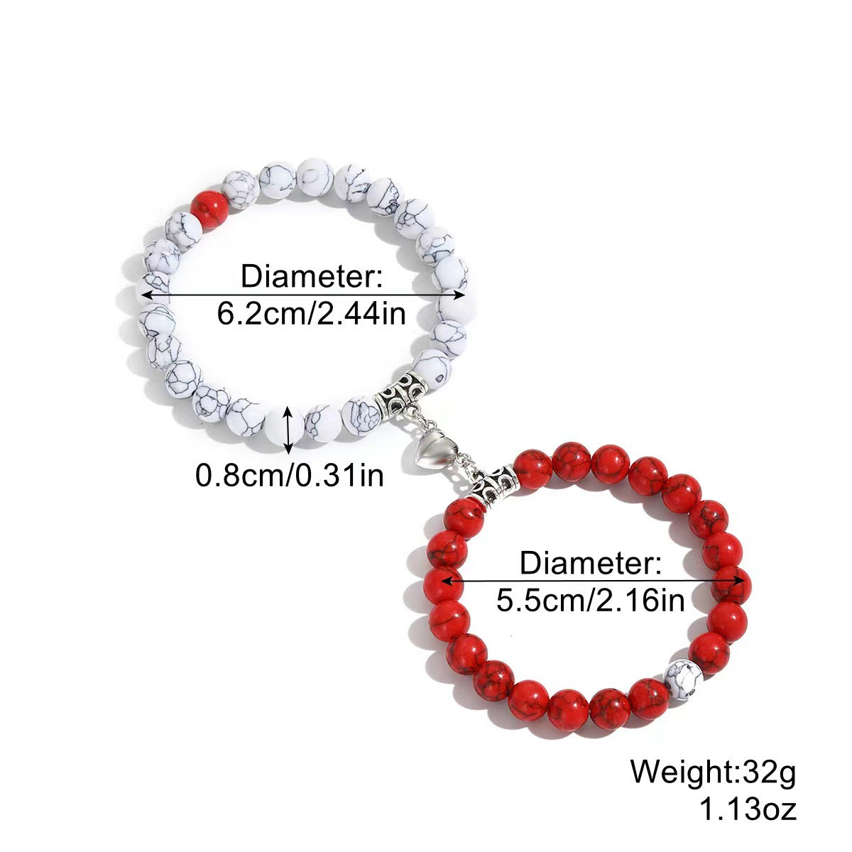 Day Turquoise Couple Love Magnetic Buckle Bracelets