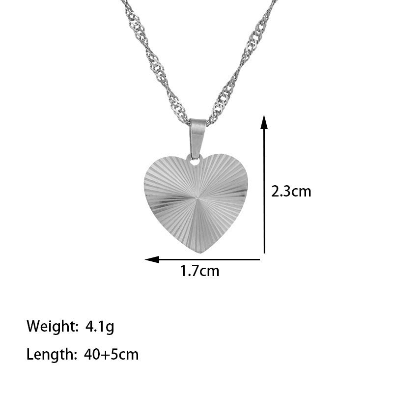 Women's Heart-shaped Stainless Steel For High-grade Golden Peach Heart Necklaces