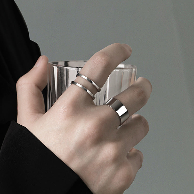 Men's Light Luxury Minority Design Titanium Steel Suit Rings