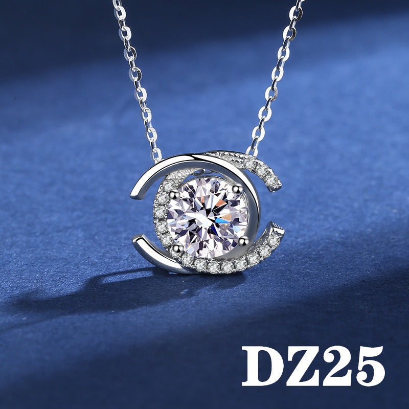 Imitation Moissanite Female White Gold Plated Pendants